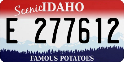ID license plate E277612