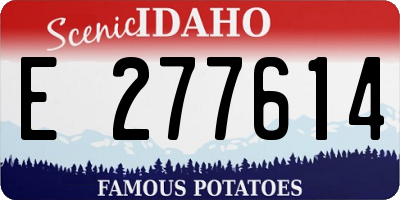 ID license plate E277614