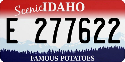 ID license plate E277622