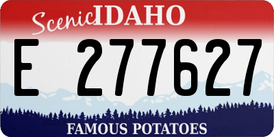 ID license plate E277627