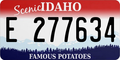 ID license plate E277634