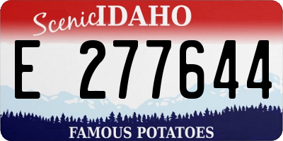 ID license plate E277644