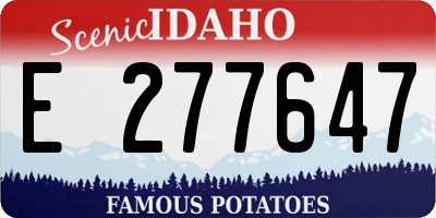 ID license plate E277647