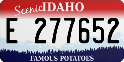 ID license plate E277652