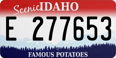 ID license plate E277653