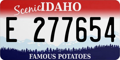 ID license plate E277654