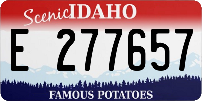 ID license plate E277657
