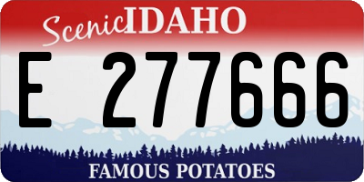 ID license plate E277666