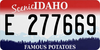 ID license plate E277669