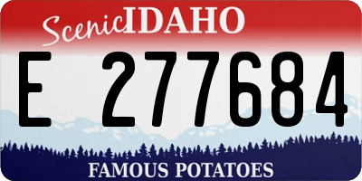 ID license plate E277684