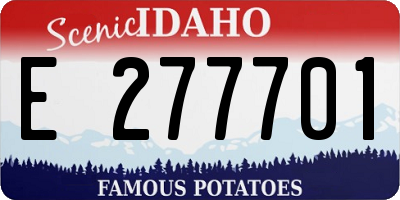ID license plate E277701