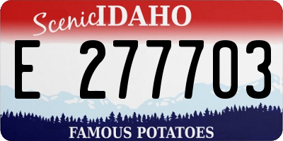 ID license plate E277703