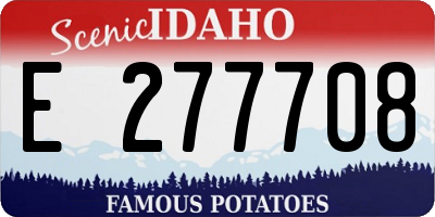 ID license plate E277708