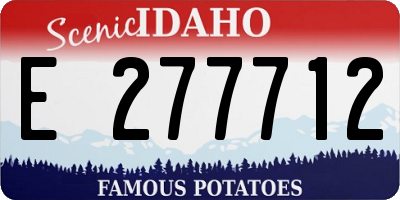 ID license plate E277712
