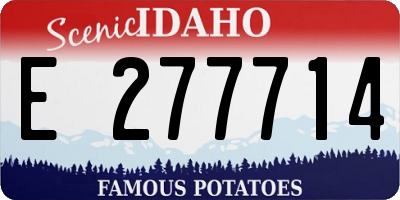 ID license plate E277714