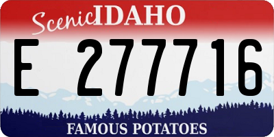 ID license plate E277716