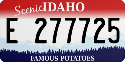 ID license plate E277725