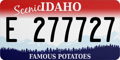 ID license plate E277727
