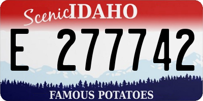ID license plate E277742