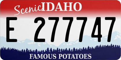 ID license plate E277747
