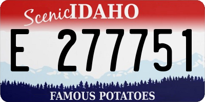 ID license plate E277751