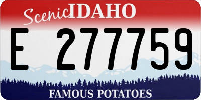 ID license plate E277759