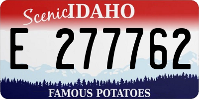 ID license plate E277762