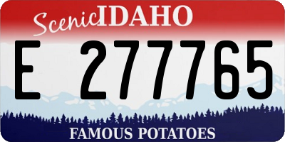 ID license plate E277765