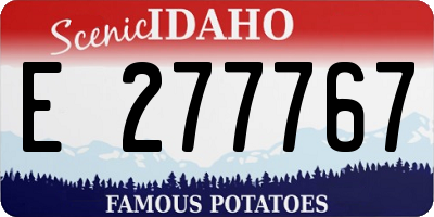ID license plate E277767