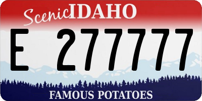 ID license plate E277777