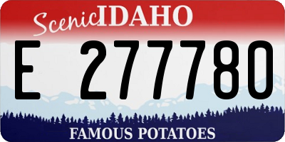 ID license plate E277780
