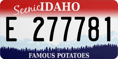ID license plate E277781