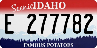 ID license plate E277782
