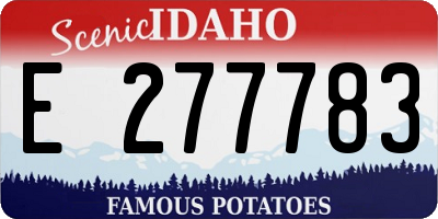 ID license plate E277783