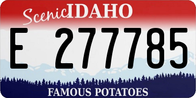ID license plate E277785