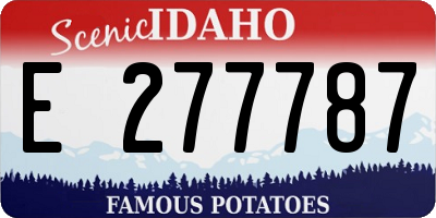 ID license plate E277787