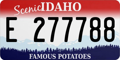 ID license plate E277788