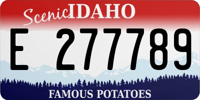 ID license plate E277789