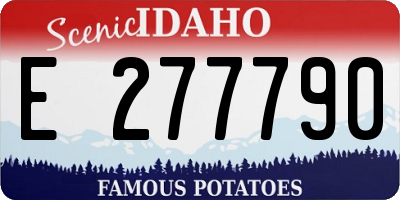 ID license plate E277790