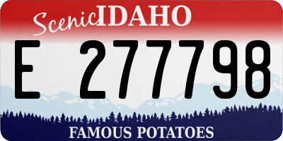 ID license plate E277798