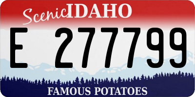 ID license plate E277799