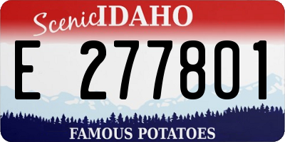 ID license plate E277801