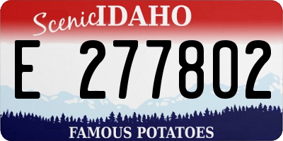 ID license plate E277802