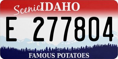 ID license plate E277804