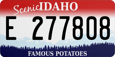 ID license plate E277808