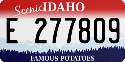 ID license plate E277809