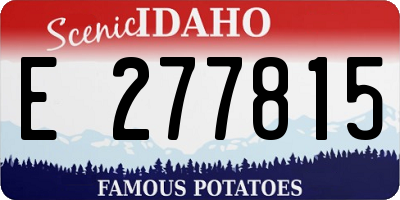 ID license plate E277815