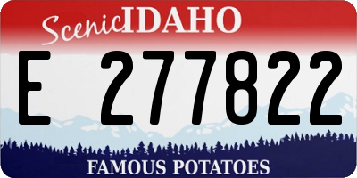 ID license plate E277822