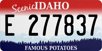 ID license plate E277837