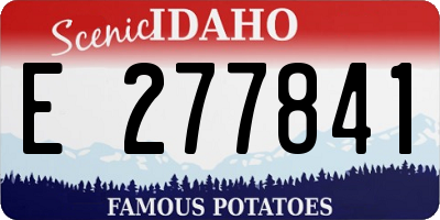ID license plate E277841